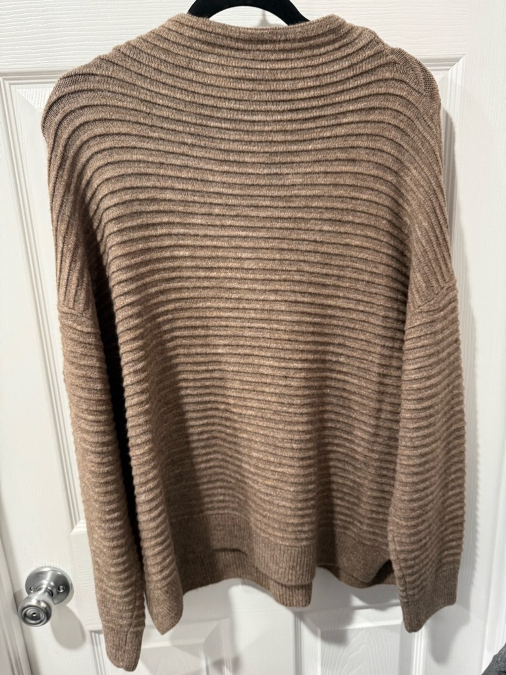 NWT beach lunch lounge Ribbed Mock Neck Sweater in Brown - Picture 8 of 9